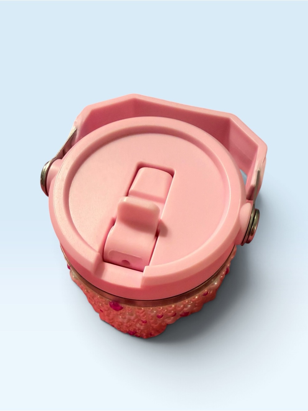 Pink Silicone Flip-Top Cup with Carry Handle